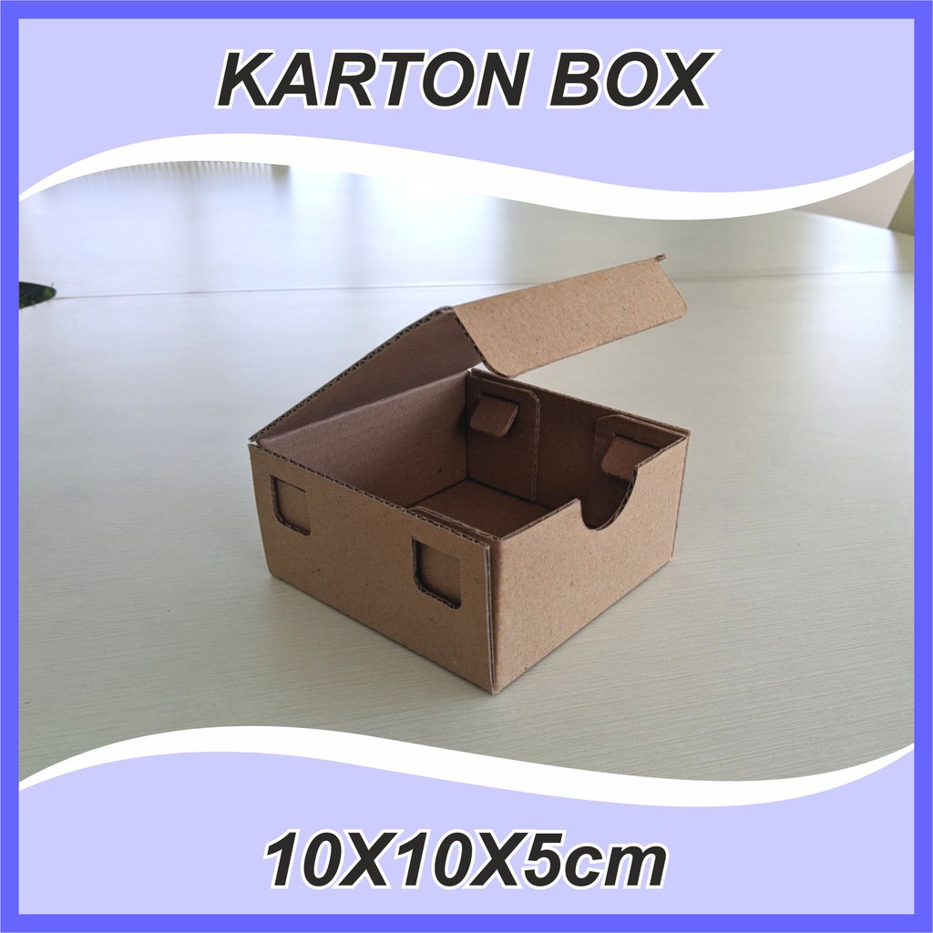 (10 pcs) Karton Box Polos 10x10x5 cm BF Kardus Packing Murah | box die cut box packaging jam dam aksesoris box kue-2