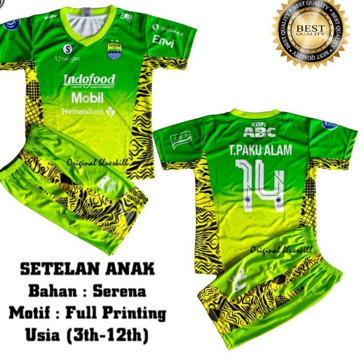 Pasti Laku--Setelan anak kiper persib / pakaian olahraga anak / setelan jersey olahraga / baju setel