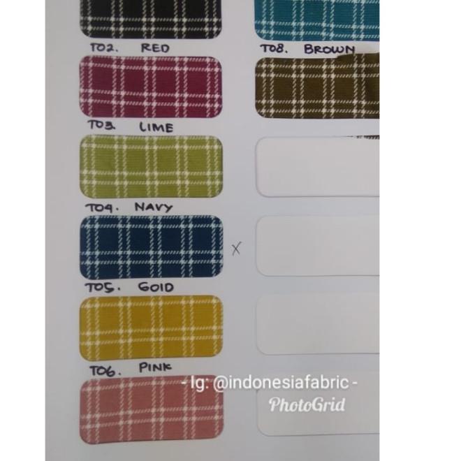 ✯ Kain Bahan Meteran KAtun JEpang Tokai Senko Motif New Gingham ☼