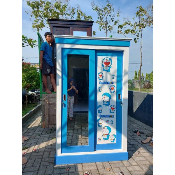 lemari sliding jati 2 pintu