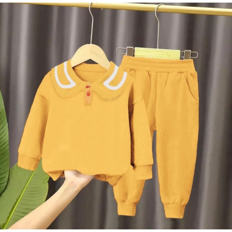 Promo-Setelan Sweater Jogger Anak Perempuan Cherriya Usia Anak 1-6 Tahun