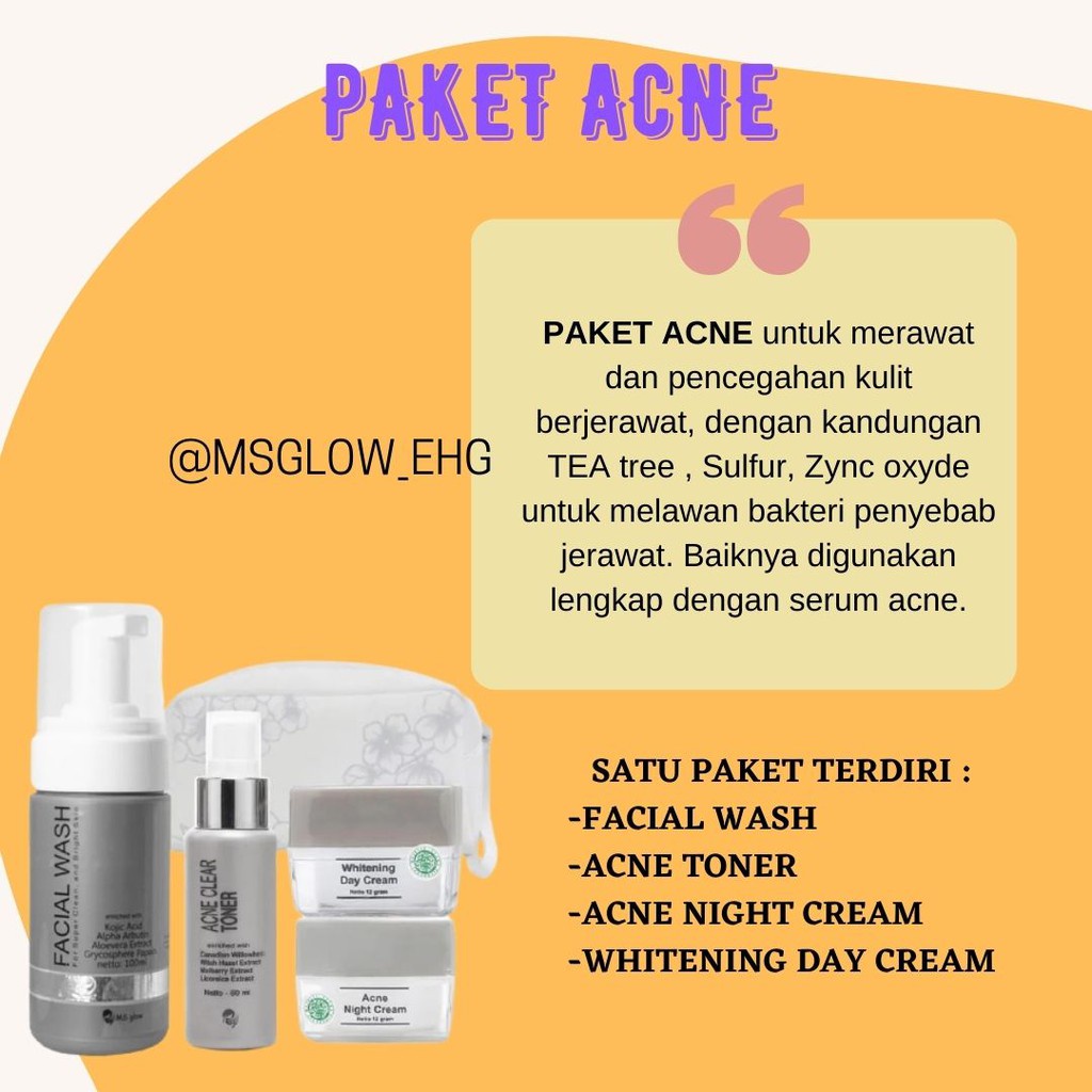 MS GLOW ALL PAKET WAJAH / MS GLOW PAKET WAJAH ORIGINAL / MSGLOW SKINCARE BPOM / CREAM PEMUTIH WAJAH