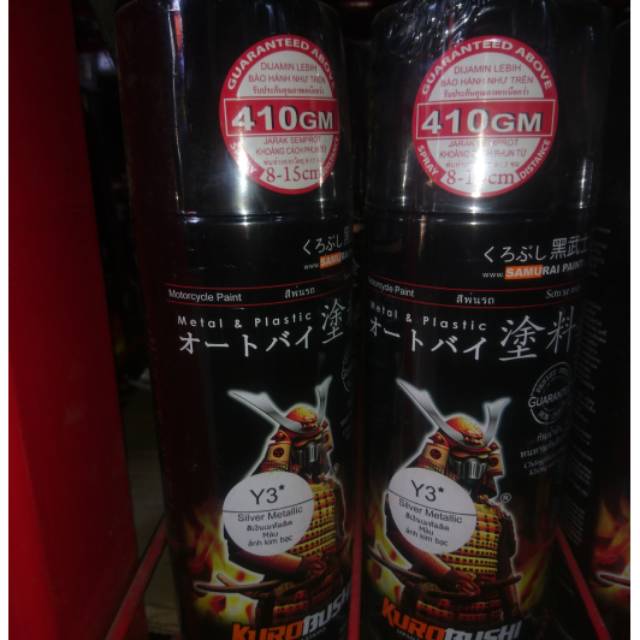 pilok/pylok/cat semprot/Pilok samurai. Y3. Silver metalik