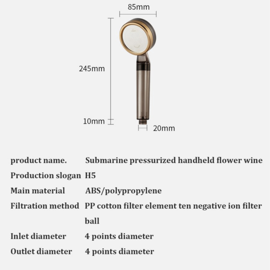 SUBMARINE HAND SHOWER - Pressurized Filter Increase Shower