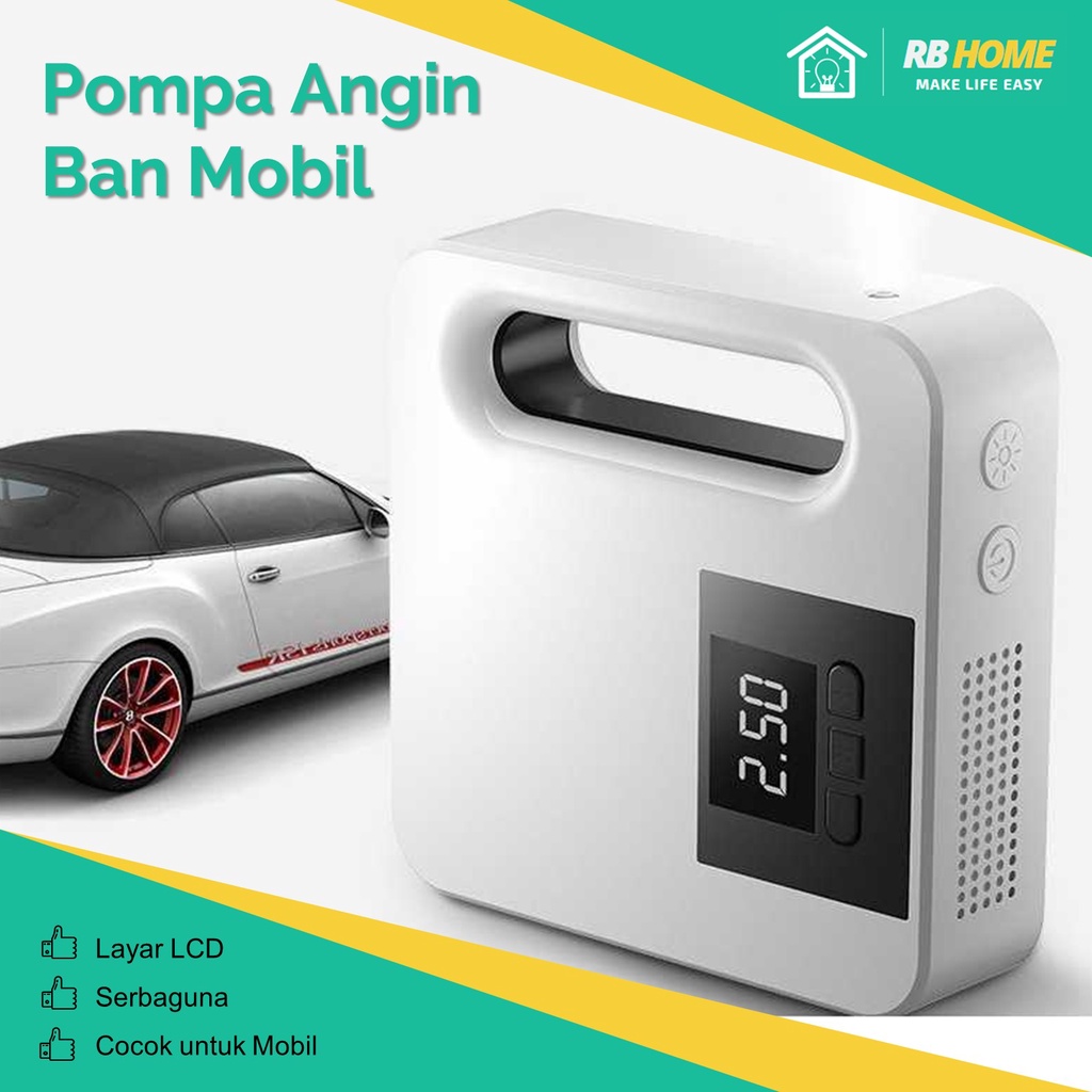 Pompa Ban Mobil Elektrik | Pompa Ban Portable LCD Display