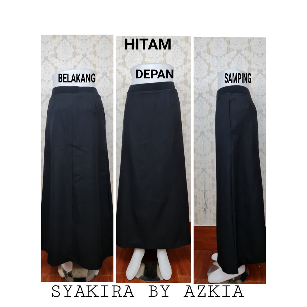 SALE !! Rok A rok tipe A rok kerja syakira letter A rok kerja murah - syakira-Hitam