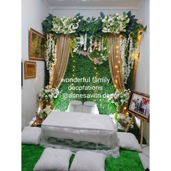 Backdrop akad nikah 2 meter  + meja akad lesehan