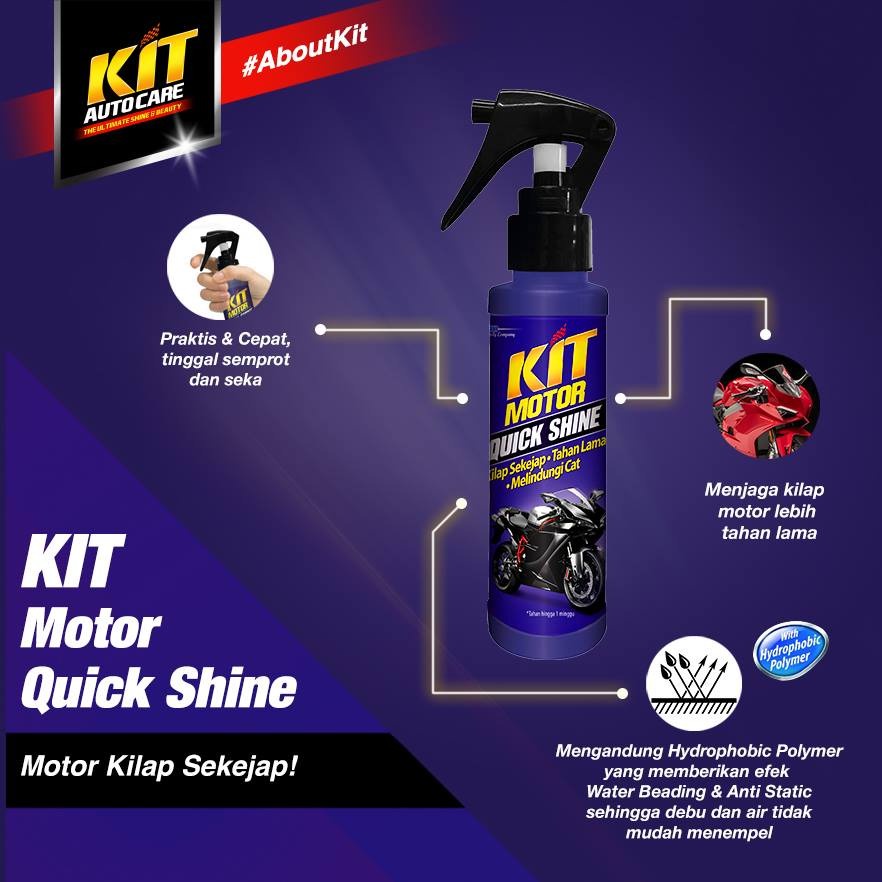 KIT SHINE PUMP Pengkilap Anti Air Debu Kit Quick Shine Pump 100ml Praktis Pengkilap Body Motor Murah