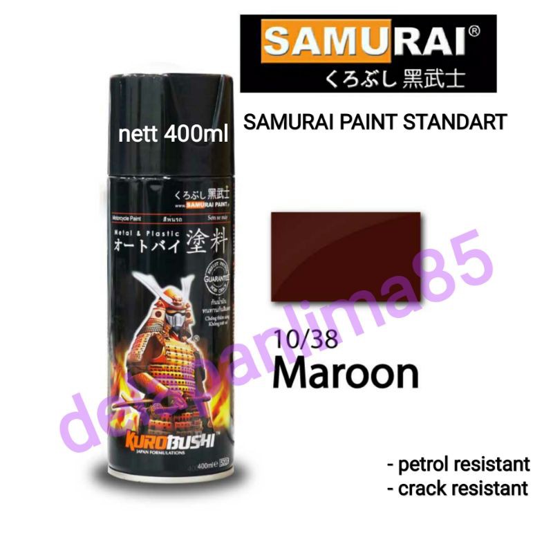 Samurai Paint 38 Maroon/maron/marun/merah/cat semprot/pylox/pilox/pilok/motor/cat duco/cat aerosol