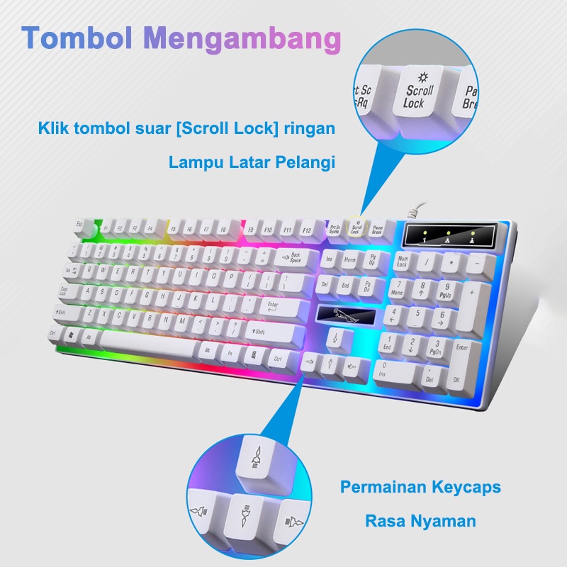 ITS G21 Gaming Mouse dan Keyboard Set Desain Ergonomis RGB Light Antarmuka USB