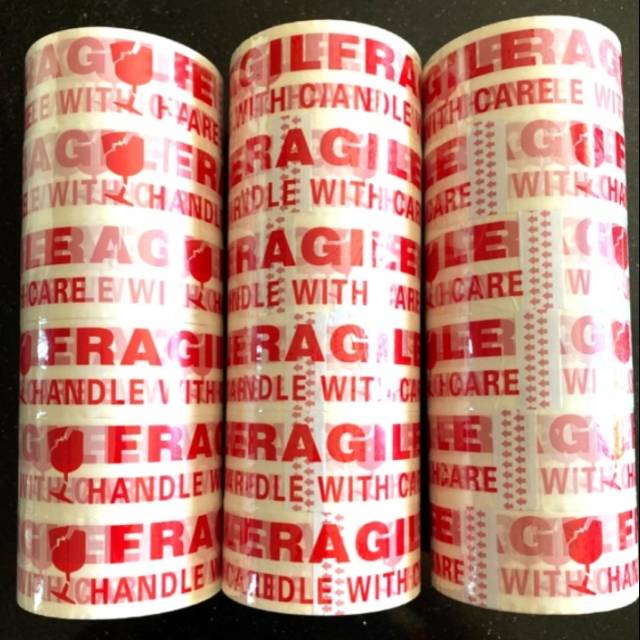 

( Asli 100Y) OPP printing FRAGILE,lakban, isolasi, perekat custom