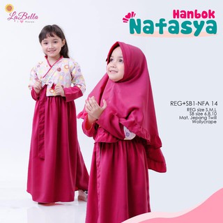  2 10 tahun NFS 14 Baju  Muslim Gamis  Anak  Labella Hanbok  