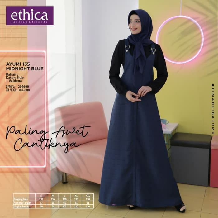 Langsung Order Ethica Ayumi 135 - Baju Muslim Gamis Dress Premium Original Terbaru Terlaris