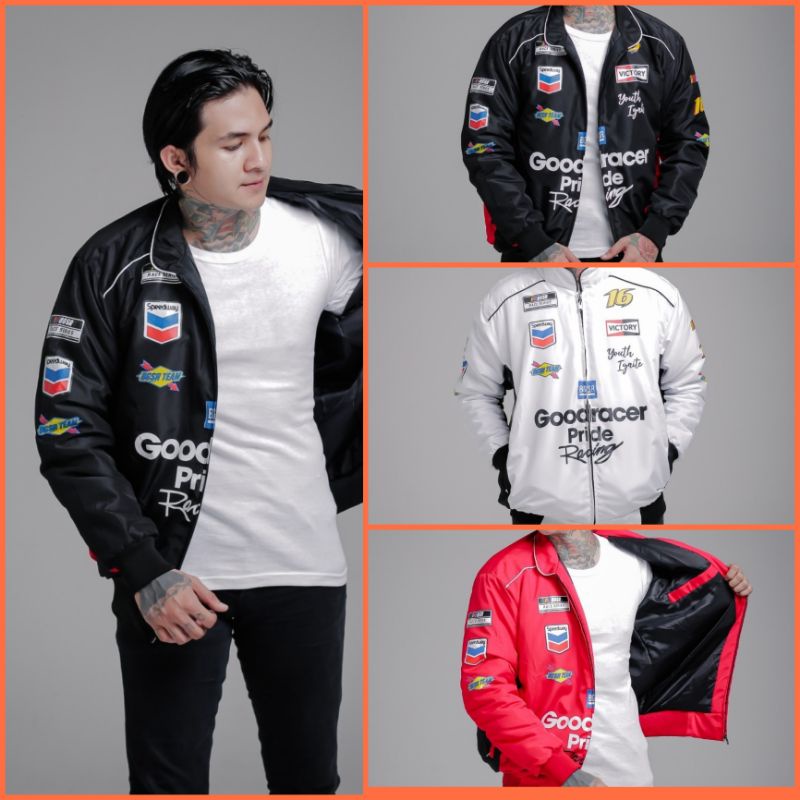 READY UKURAN XXL JAKET PRIA VINTAGE THRIFT NASCAR PREMIUM BAHAN PARASUT TEBAL cocok untuk anak motor