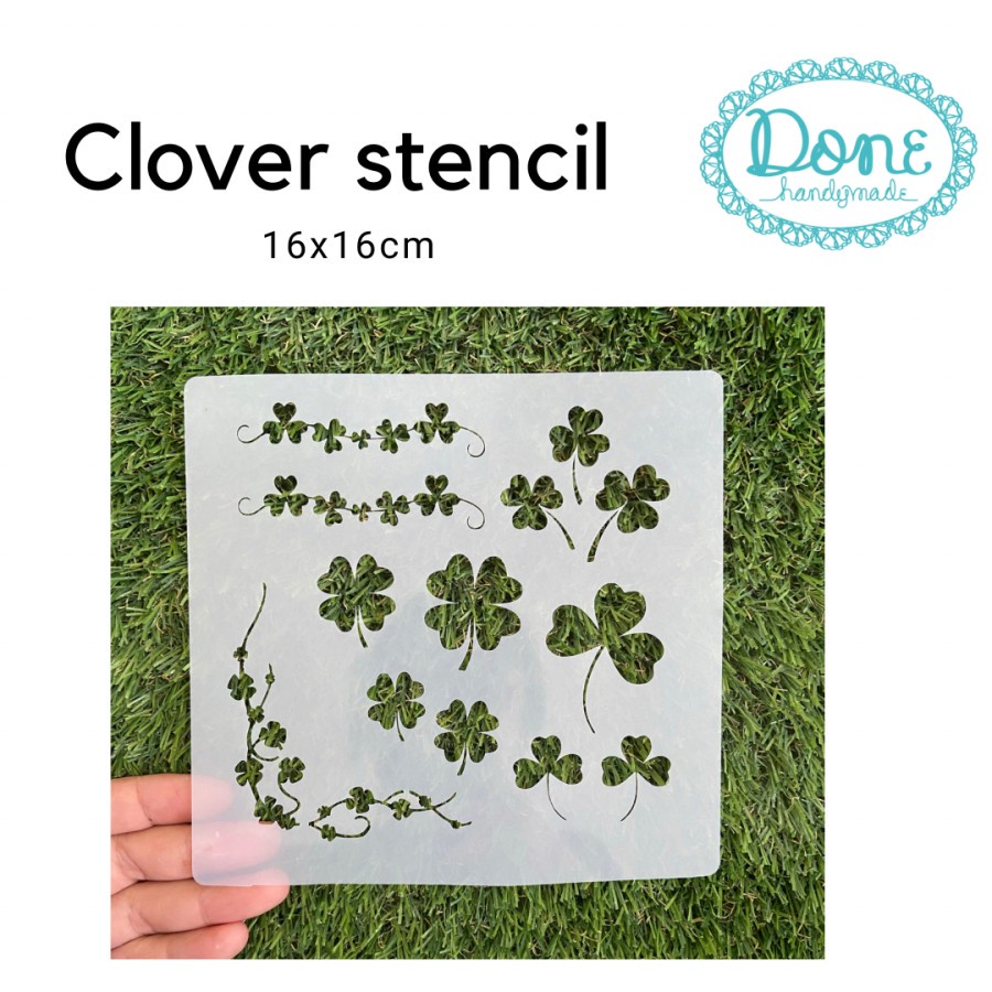 Stencils clover texture sheet lembar motif dinding clay resin kertas