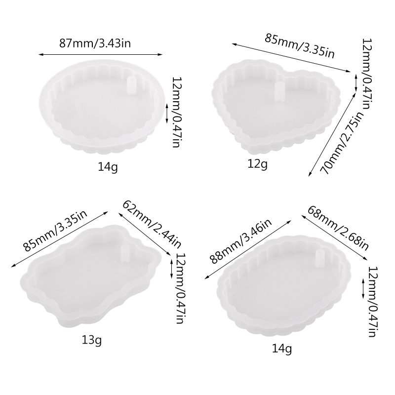 Siy Cetakan Resin Epoksi Bentuk Bulat / Hati / Oval Bahan Silikon Untuk Membuat Perhiasan Diy Cr