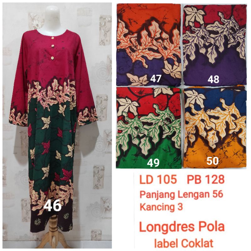 Longdres Pola Kencana Ungu LD 100-105cm