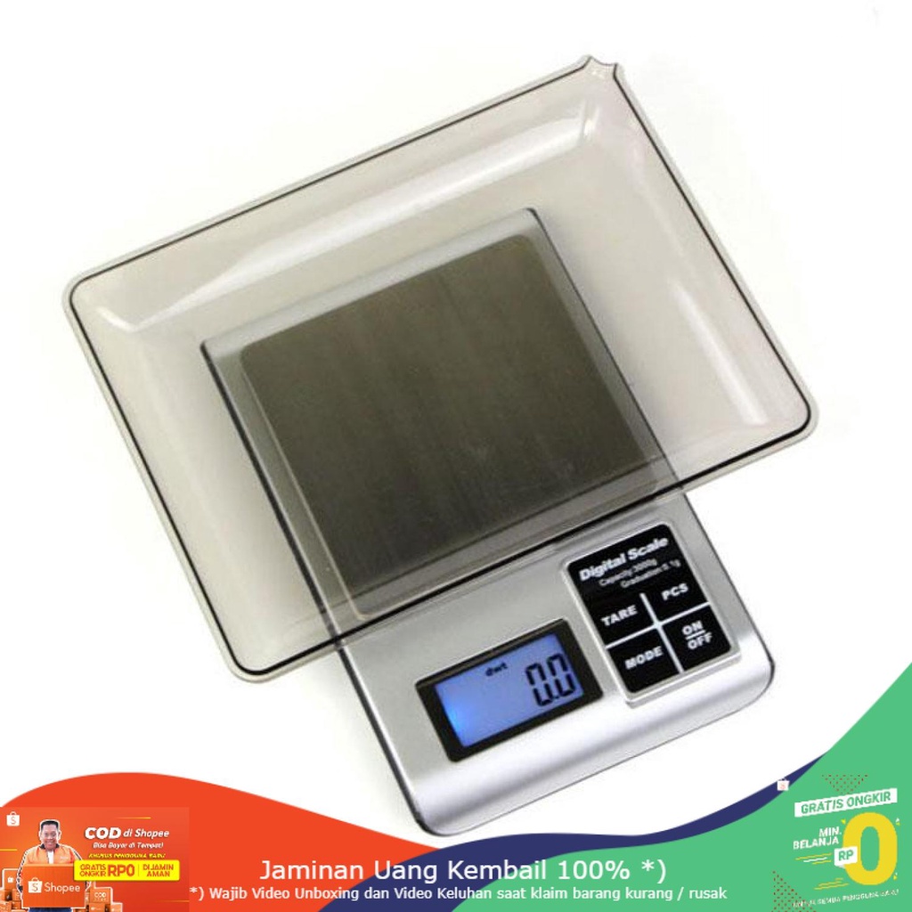 (BISA COD) RVOSTR 5KW 1.8 Inch LED Digital Electronic Jewelry Scale 3000g x 0.1g