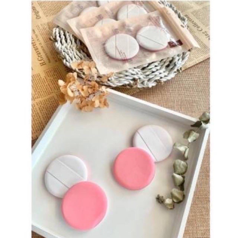 `ღ´ PHINKL `ღ´ spons untuk aplikasi cushion isi 2 bedak basah padat menutupi noda jerawat meratakan warna kulit