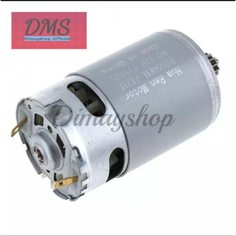 Motor DC RS 550 12V 19500 RPM with Gear 12 gigi