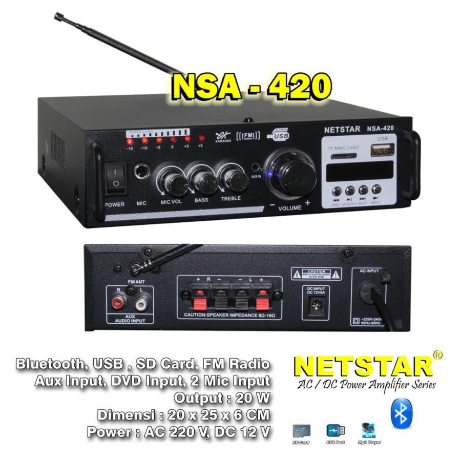 Amplifier Karaoke Netstar NSA-420 NSA 420 NSA420 Original