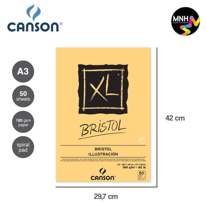 

(PERALATAN MENGGAMBAR) CANSON XL BRISTOL 50S A3 180G TERBARU