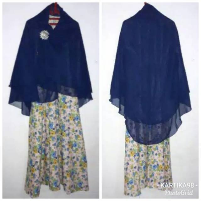 Gamis Syar'i Jumbo Khimar Navy