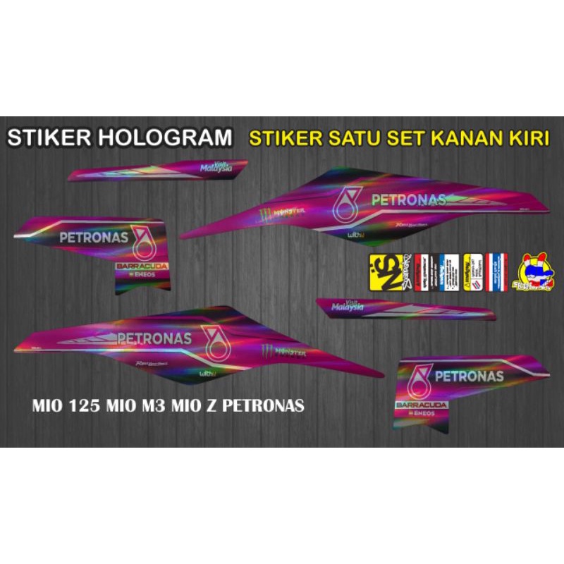 Stiker hologram list body motor Yamaha Mio m3 Mio z PETRONAS