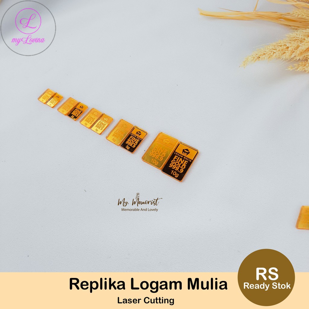 Replika Emas Antam 1-10gr Logam Mulia Akrilik Gold