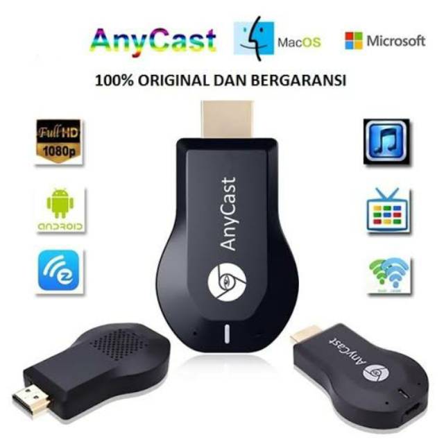 [COD] ANYCAST DONGLE WIRELESS PENYAMBUNG HP KE TV / ANYCASH DONGEL MIRACAST WIFI + SAMBUNGAN KABEL HDTV EXTENSION / ALAT HP KE TV LED