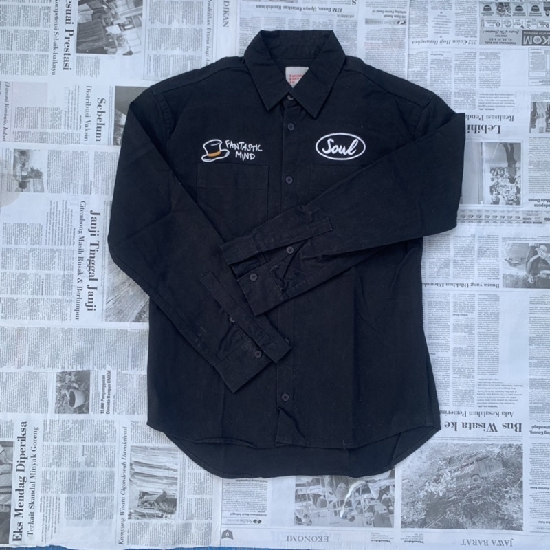 Kemeja Suede Black by 8seconds