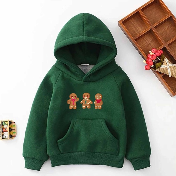 Hoodie Gingerbread Sweater Pakaian Anak M - XXL