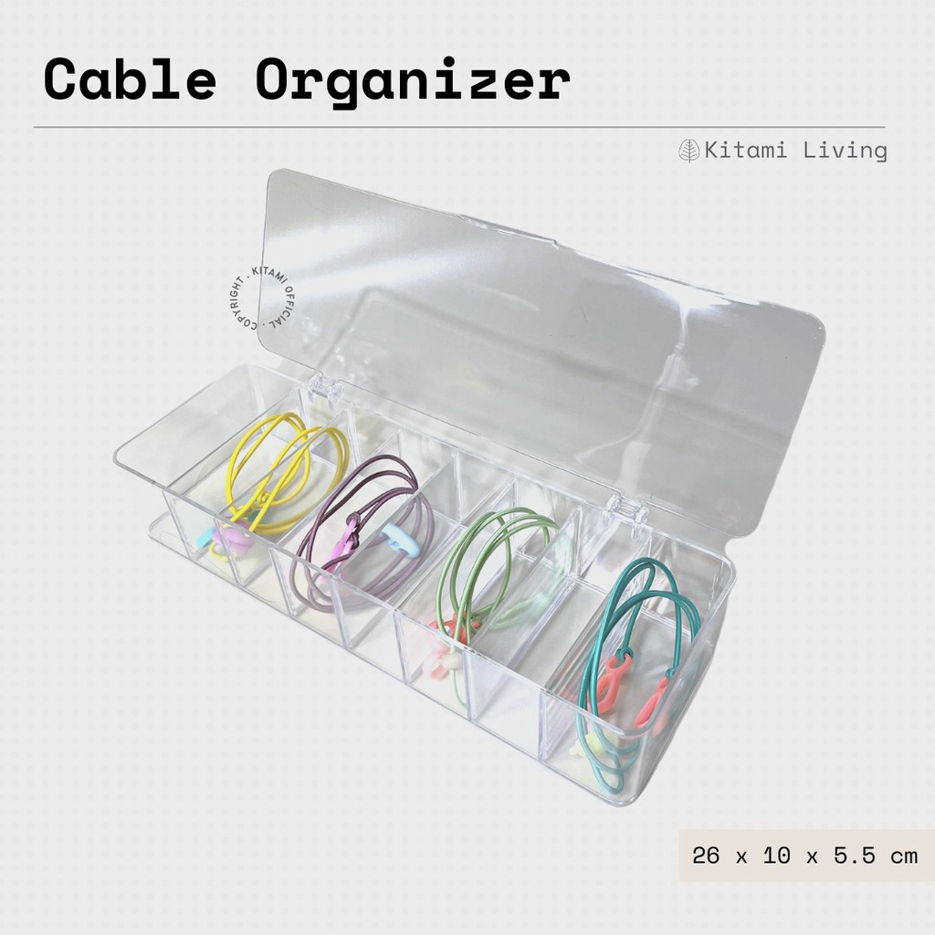 CABLE ORGANIZER PERAPI TEMPAT KABEL COLOKAN STORAGE BOX ACRYLIC BENING SERBAGUNA MULTIFUNGSI