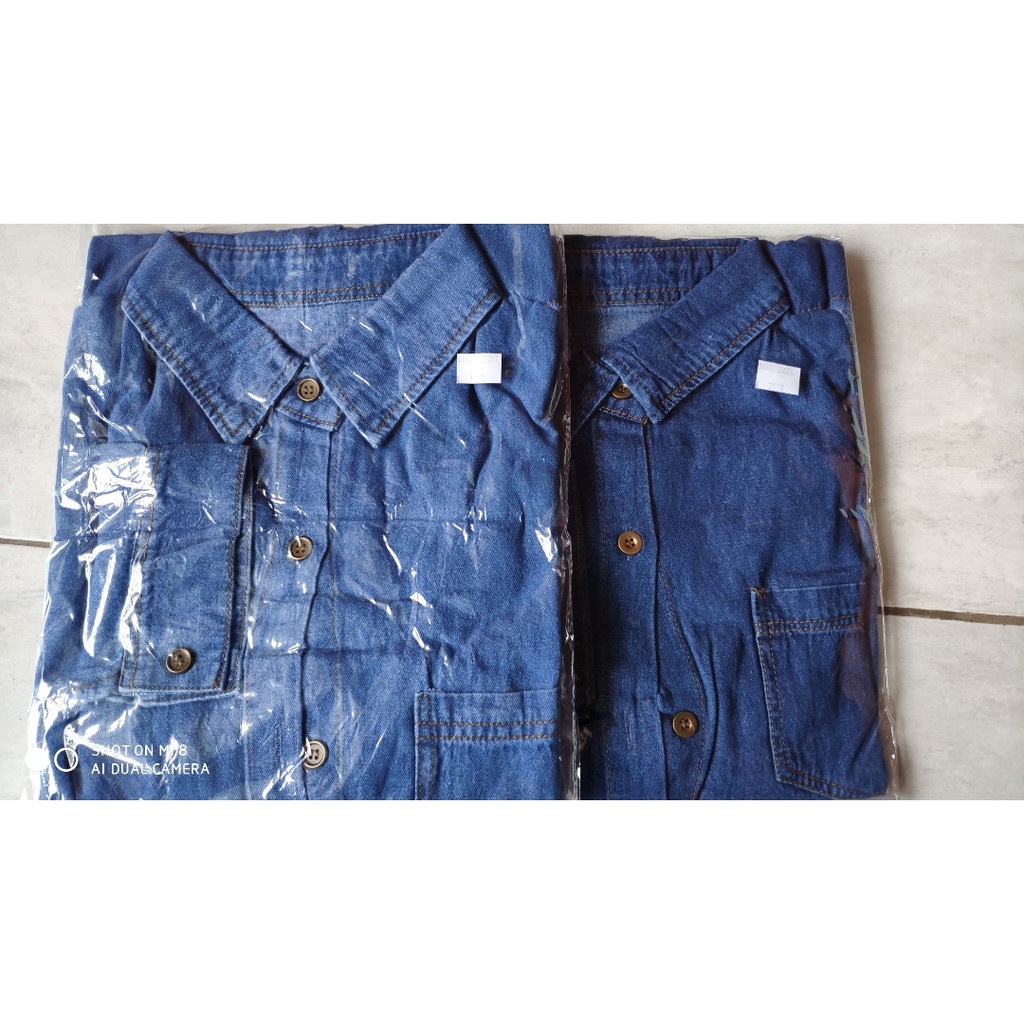 Baju kemeja jeans distro 567 Kemeja wanita jeans wash real pic