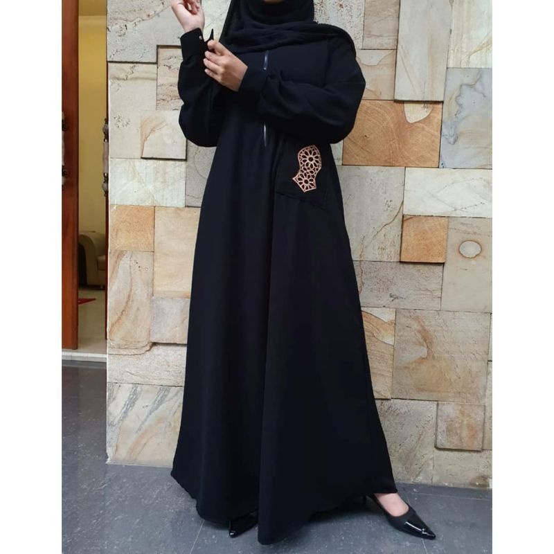 Gallery Exclusive Abaya Hitam Gamis Terompah Saku