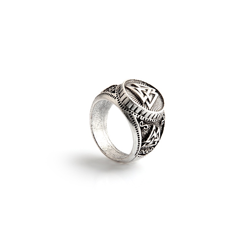 Nordic mitologi Viking vintage aoding logo ornamen pria cincin hipster kreatif sederhana aksesoris c