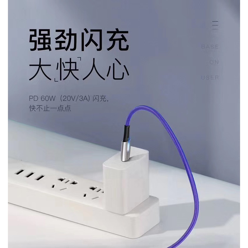 Baseus Water Drop-Shaped Lamp Cable Type-C to Type-C PD 60W 1M Original