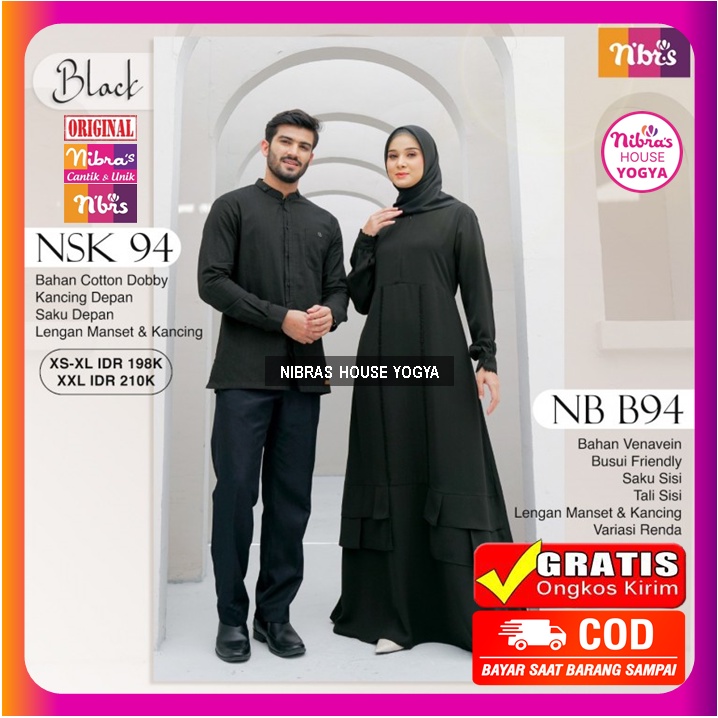 Nibras Couple Terbaru 2022 Pasangan Suami Istri Hitam Putih Polos Sarimbit Nbrs Cople Couple Koko Ga