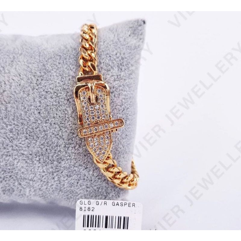 Gelang Rantai (Vier) Replika Berlian Lapis Emas (Diamond)