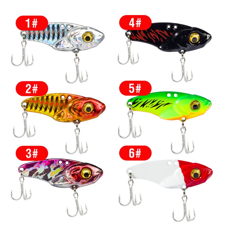 Umpan Pancing Hardlure Bentuk Ikan VIB Spinner Mata 3D Bahan Metal 5g / 7g / 10g / 15g / 20g