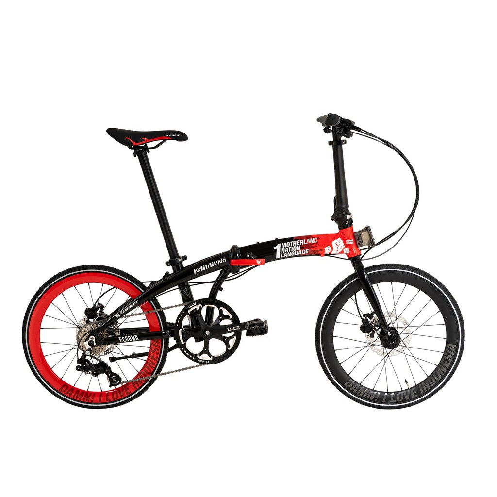 Folding Bike 20 Element Ecosmo 10 speed Damn in Sumpah Pemuda