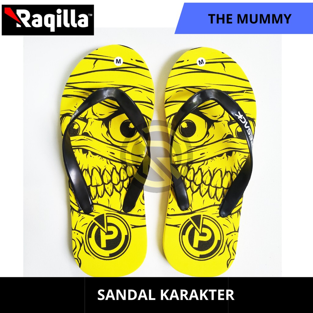 Sandal Jepit pria unik / Sandal Pria / Sandal Motif The Mummy terbaru