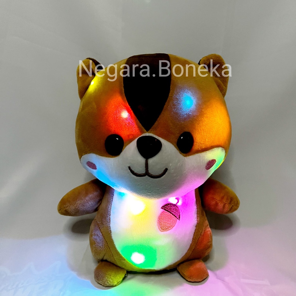 Boneka Tupai LED Lucu Hadiah Untuk Anak - Anak / Mainan Mewah Model Duduk