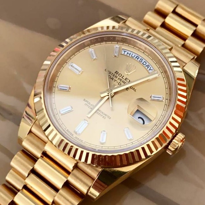 Big sale Jam Pria Rolex Day Date Automatic Swiss Mido Clone 4.0mm Garansi 1 th