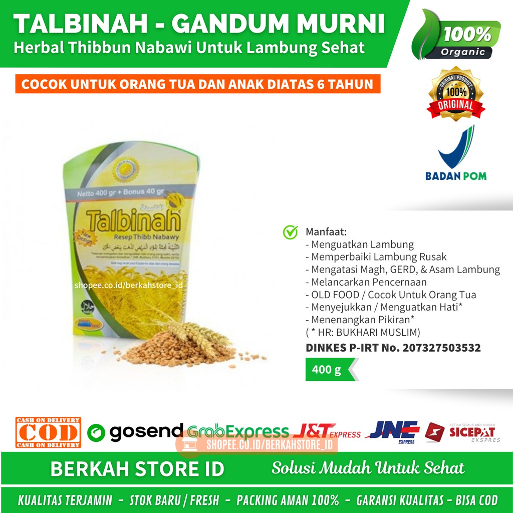 

COD / TALBINAH TEPUNG GANDUM 440G - Tepung Gandum Alami - Talbinah Assabil - Talbinah Pekanbaru