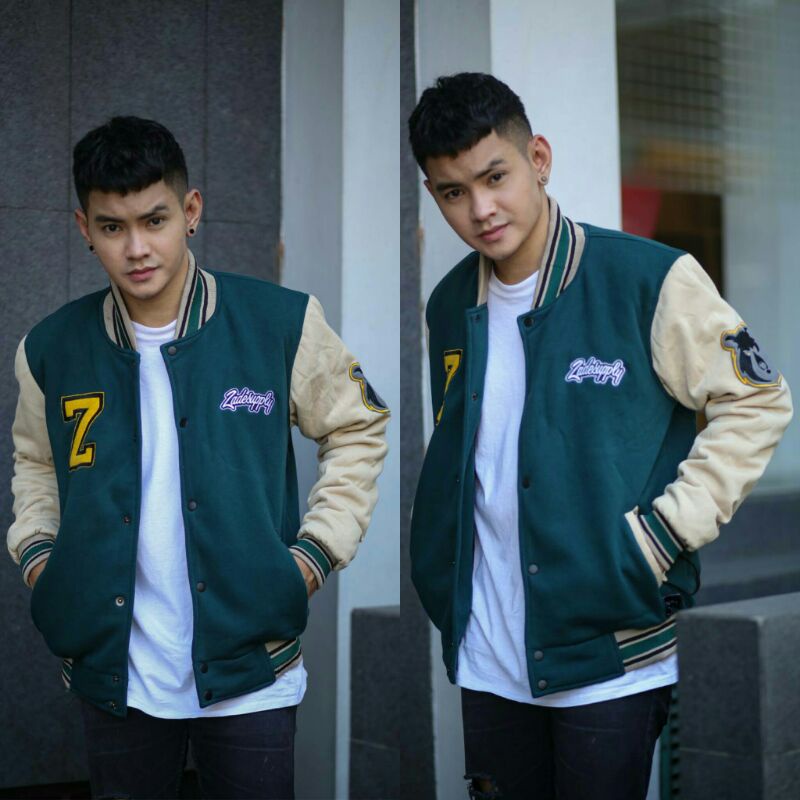 Jaket Bomber Baseball Varsity Tosca Cream Jaket Salviohexia Jaket Salvio hexia Slvhx Jaket Casual