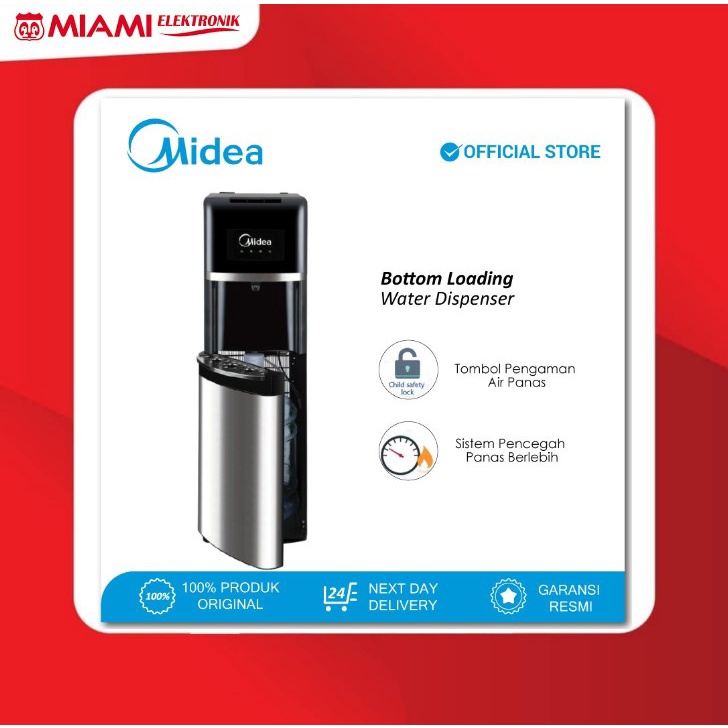 Midea Dispenser Galon Bawah - YD1135AS Bottom Loading Stainless Steel