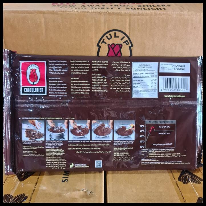

TERBARUU!! Dark Chocolate Compound Tulip 1kg / Cokelat Batang Tulip dcc 1 KG SALE