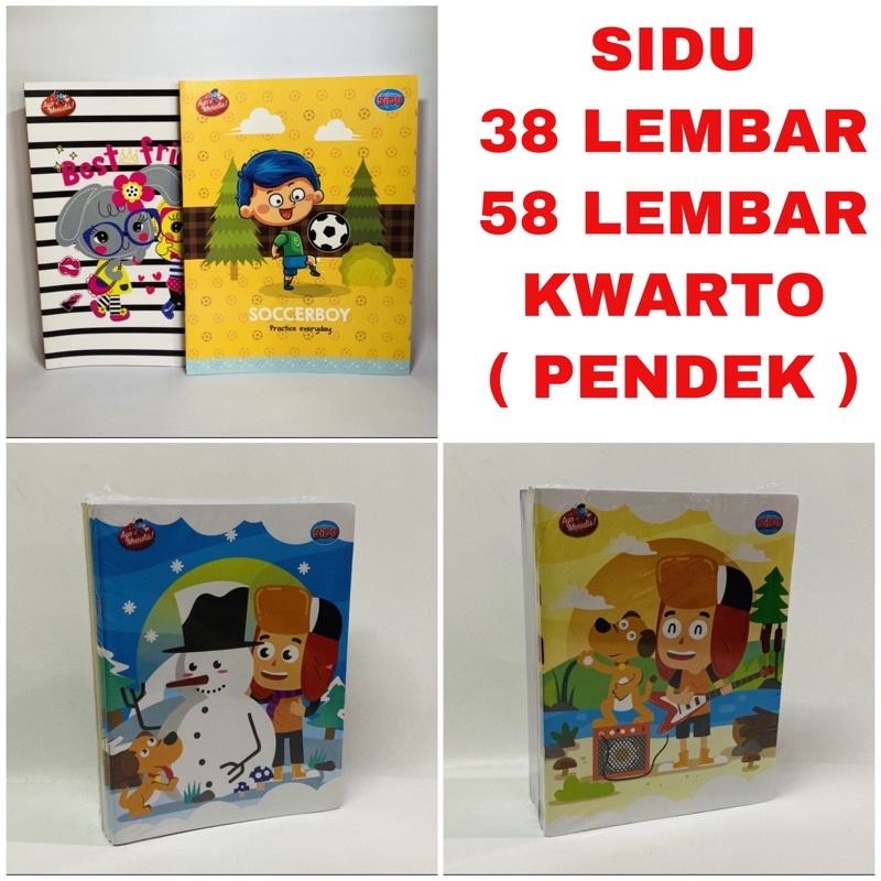 

BUKU TULIS SIDU KWARTO ( PENDEK ) ISI 38 LEMBAR DAN 58 LEMBAR / 1 PACK ISI 10 BUKU