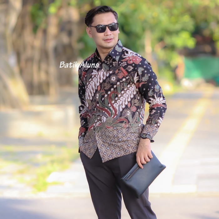 KEMEJA BATIK PRIA LENGAN PANJANG PREMIUM REGULAR MODERN BATIK ALUNA PCW 003